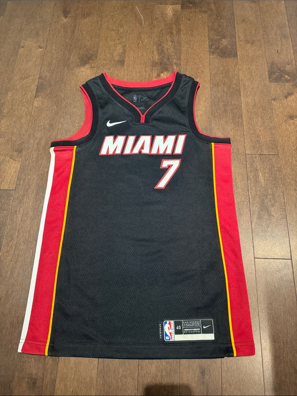 Nike Swingman Miami Heat Black with Red and Yellow Accents